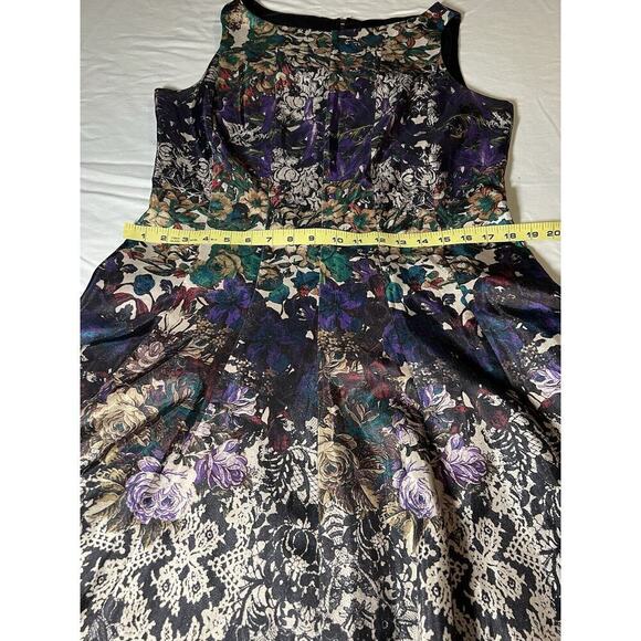 VTG CB Brand Satin Dress Dark Moody Floral Fairy Grunge Goth Party Event Sz 12 - Picture 8 of 10